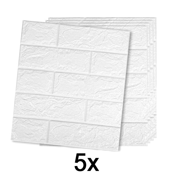 1x (5 kusov) Samolepiaca tehlová tapeta s 3D vzorom | BRICKSBY