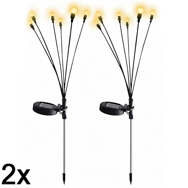 2x Solárna lampa s dvoma režimami (6 žiaroviek) | SOMPEX